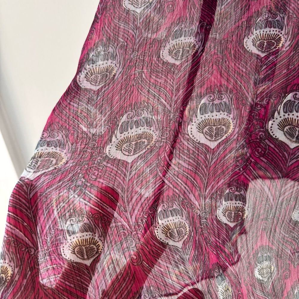 Love Fire Boho Peacock Print Lattice Tank Top Size L Whimsigoth Festival Sheer - Picture 7 of 11